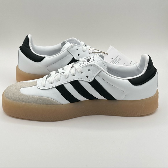 Women’s Adidas originals SAMBAE Sneakers White/Black/Gum IG5744 leather Size 10 - Picture 10 of 12